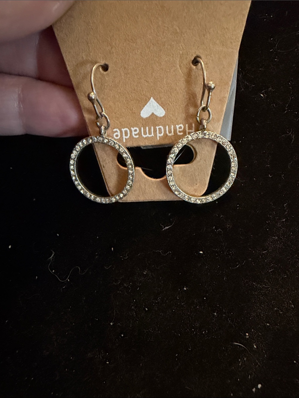 Handmade Gold-Tone Crystal Circle Drop Earrings - Gold